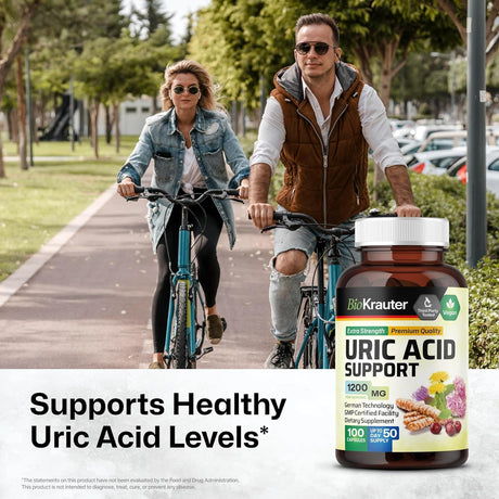 Uric Acid Support Capsules - Organic Kidney Health Supplement W/Tart Cherry 10:1 Extract - Milk Thistle & Turmeric Extract - Uric Acid Flush & Joint Support Pills - 100 Vegan Caps