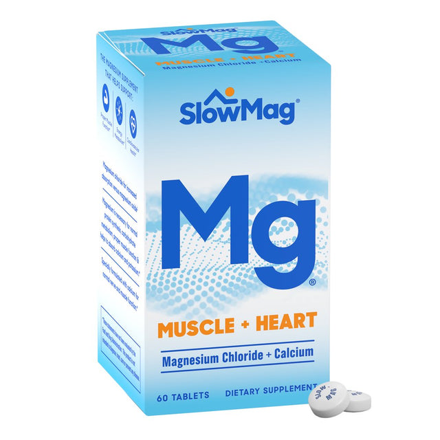 Slowmag® Mg Muscle + Heart Magnesium Chloride Supplement Tablets with Calcium 60Ct