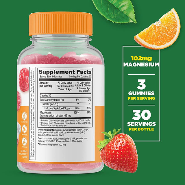 Lifeable Magnesium Citrate for Kids – 900 Mg - 90 Gummies