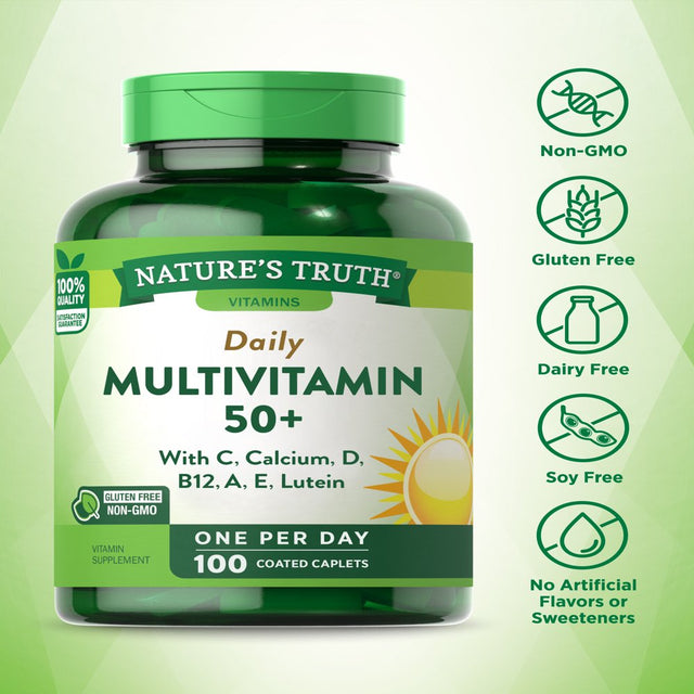 Multivitamin for Men and Women | 50 plus | 100 Caplets | Non-Gmo & Gluten Free Supplement | by Nature'S Truth