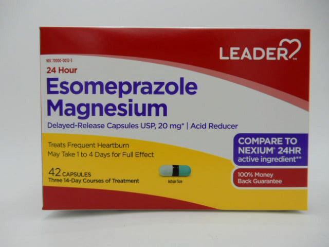 Leader Esomeprazole Magnesium Delayed-Release Casules, 42 Capsules