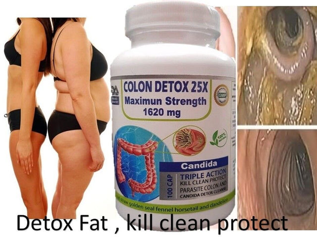 Detox Colon & Body Cleanse Maximum Strength Cleansing Diet Weight Loss Pills 100 Capsules