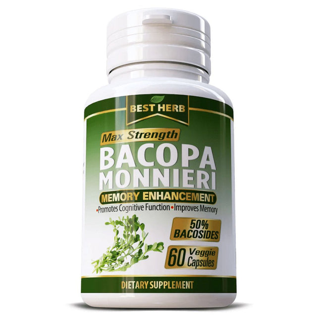 Bacopa Monnieri 1000Mg Supplement - 60 Pills - Memory Enhancement Promotes Cognitive Function