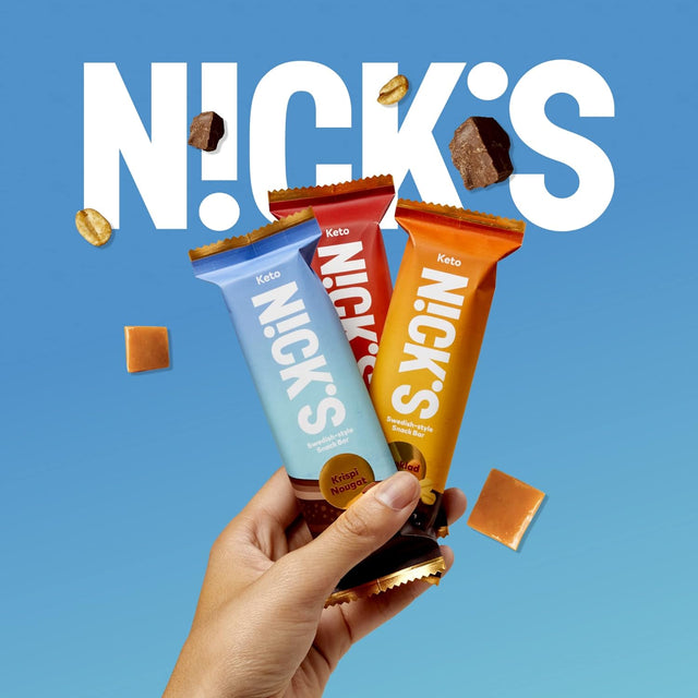 Nick'S Sampler Pack Swedish Style Protein Bars, Keto Friendly Snack Bars, No Added Sugar, 5G Collagen, Low Carb Protein Bar, Low Sugar Meal Replacement Bar, Keto Snacks, 36-Count