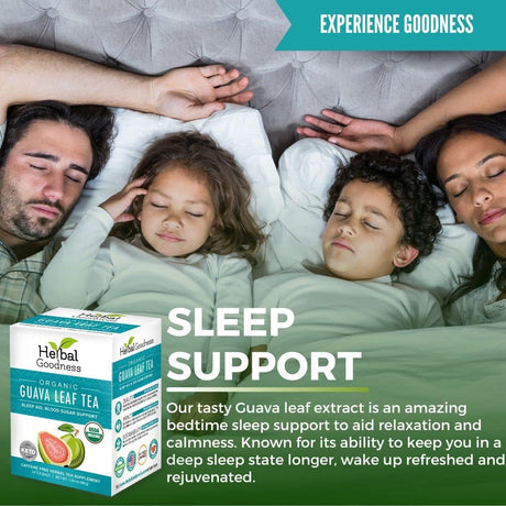 Guava Leaf Tea - Sleep Support | Hair Growth - Skin & Nails- Organic, Kosher | Hojas De Guayaba100% Pure - Energy Boost | Digestion & Immunity - 6 Case Packs - 24 Teabags Made in USA