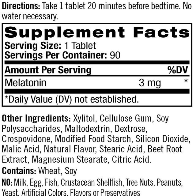 MELATONIN FAST DISSOLVE TB 3MG