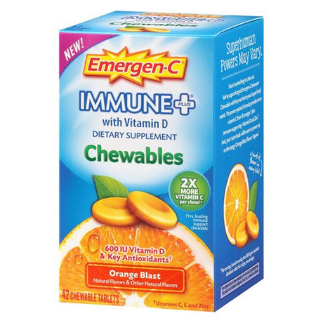 Emergen-C Immune plus Orange Blast Chewable Tablets, 42 Ea, 6 Pack