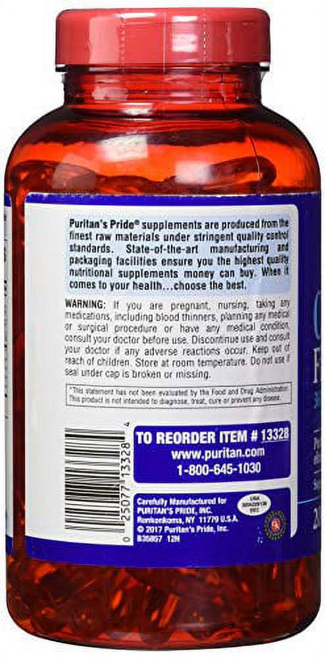 Omega-3 Fish Oil 1200Mg, 200 Softgels by Puritan'S Pride (13328)