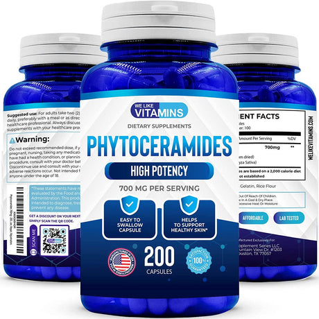 We like Vitamins Phytoceramides Supplement anti Aging Skincare Hydration 200 Capsules