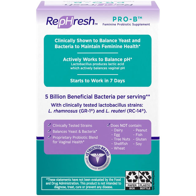 2 Pack - Rephresh Pro B Probiotic Feminine Supplement 30 Capsules