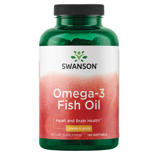 Swanson Omega-3 Fish Oil - Lemon Flavor Softgels, 1 G, 150 Count