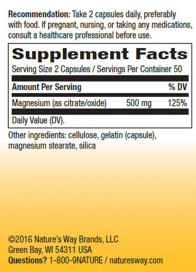 Nature'S Way Magnesium Complex, 100 Ct