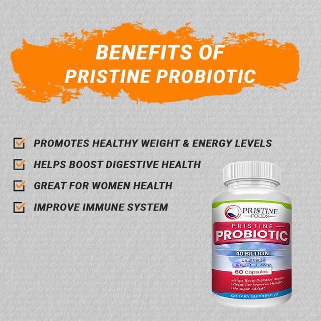 Pristine Probiotic Supplement 40 Billion CFU - High Potency Probiotics for Women - Support Healthy Digestive System - 3 Pack