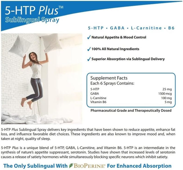 Legere Pharmaceuticals 5-HTP plus GABA, B6, L-Carnitine Supplement Spray 1 Fl Oz. Supports Sleep and Relaxation.