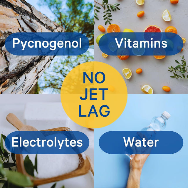 Variety Bundle anti Jet Lag, Energy & Immunity Effervescent Drink Tablets for Travel, Work and Party. Pycnogenol, Vitamins & Electrolytes - Citrus 10Ct & Berry 10Ct