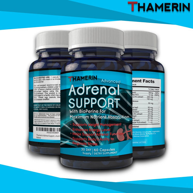 Thamerin - Adrenal Support* – Cortisol Manager Supports in Reducing Stress Level of Body Multifunctional Advanced Capsule - Relief and Fatigue Supplements