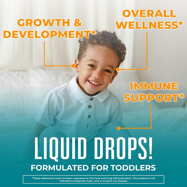 Maryruth'S | Organic Toddler Multivitamin Liquid Drops with Iron | Orange Vanilla | Vegan, Non-Gmo | 2 Fl Oz / 60 Ml | Overall Wellness