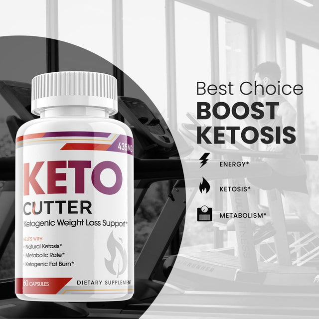 Keto Cutter - Ketogenic Weight Loss - Energy & Focus Boosting Dietary Supplements for Weight Management & Metabolism - Advanced Fat Burn Raspberry Ketones Pills - 120 Capsules (2 Pack)