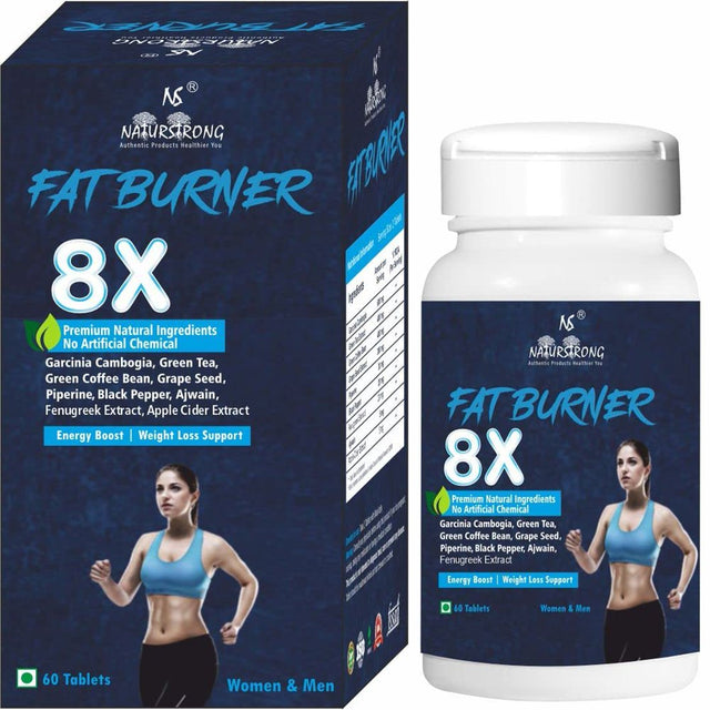 Naturstrong 100% Natural Fat Burner 8X for Weight Loss Metabolism Boost, Energy Enhancer for Women & Men