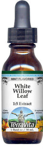 Terravita White Willow Leaf Glycerite Liquid Extract (1:5) - Mint Flavored, (Mint, 1 Oz, 1-Pack, Zin: 523235)