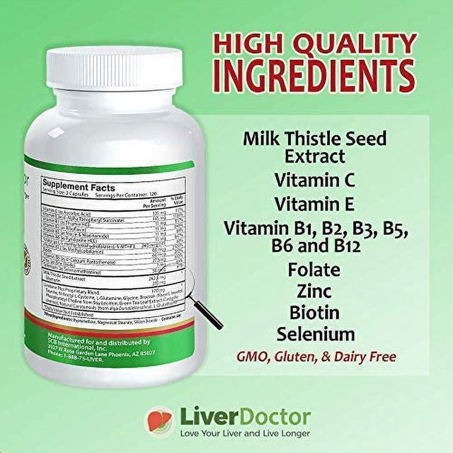 Livatone plus Liver Detox Capsules Liver Cleanse and Detox Pills with Milk Thistle and Antioxidants (240 Count)