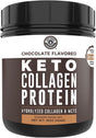 Left Coast Performance Keto Collagen Protein Powder Chocolate, 10G Grass-Fed Collagen, 5G MCT Powder, 1Lb, 25 Servings, No Carb Protein Powder, Low Carb Meal Replacement Shakes, Ketogenic Shake Mix