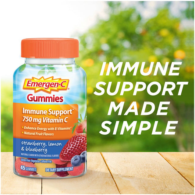 Emergen-C Adult Vitamin C Gummies for Immune Support, Fruit, 45 Ct