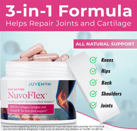 Nuvoflex Joint Support - Advanced Joint Supplements for Women & Men (30 Capsules)