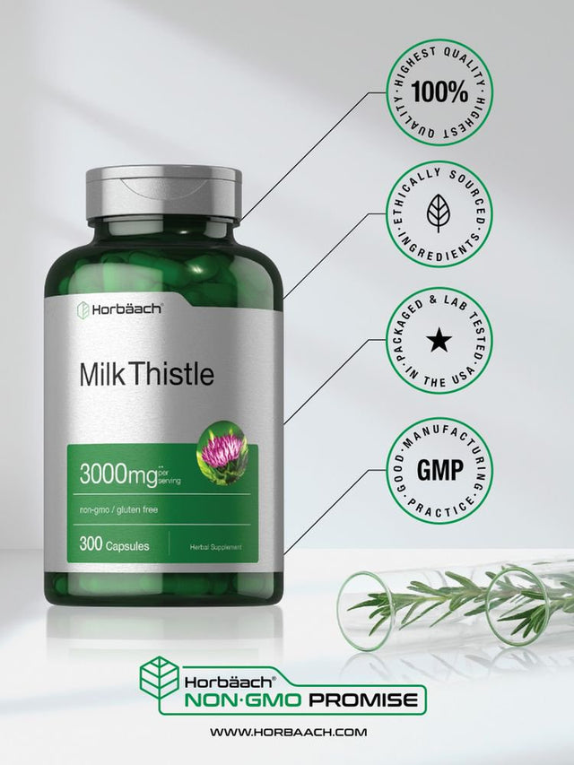 Milk Thistle Extract | 3000Mg | 300 Capsules | by Horbaach