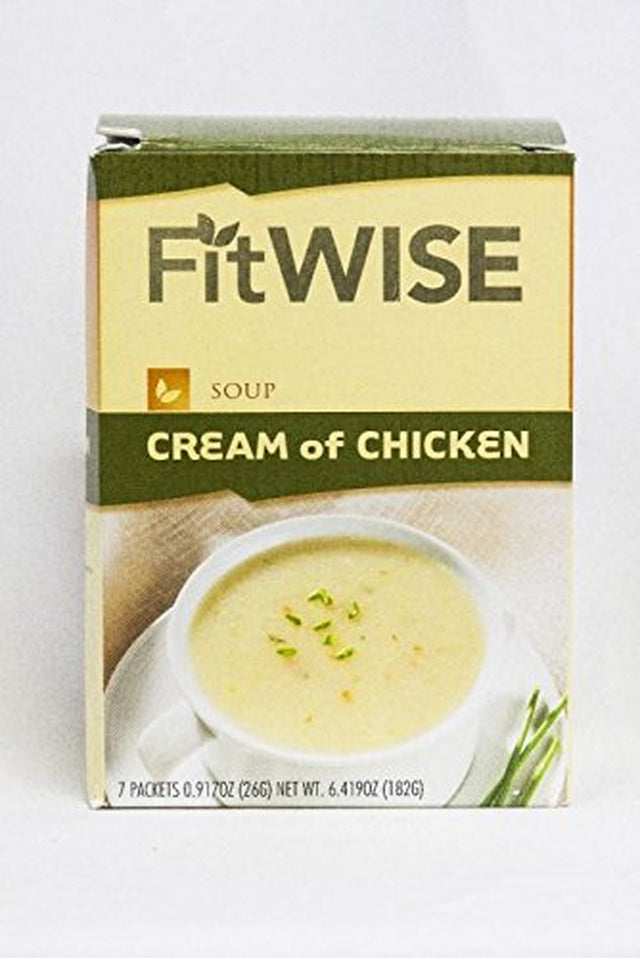 Healthwise Cream of Chicken Soup For- Hunger Control - for Weight Loss- - Protein Supplement - (7 Packets of 0.92 Oz., Net 6.42 Oz.) - 15 Grams of Protein - 100 Calories