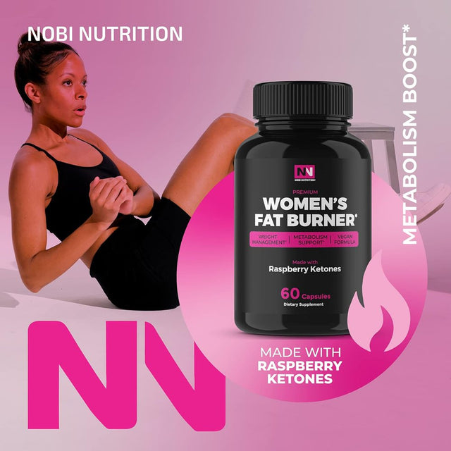 Nobi Fat Burner for Women | Metabolism Booster & Weight Loss Support Supplement | Thermogenic Carb Blocker & Appetite Suppressant for Belly Fat Burn | Keto Diet Pills for Fat Loss | 60 Caps