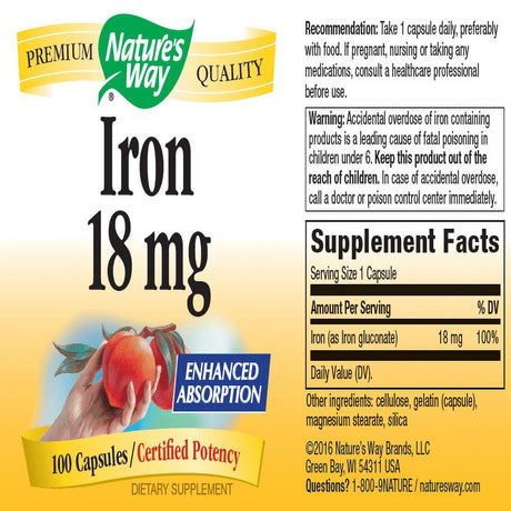 Nature'S Way Iron Capsules, 100 Ct