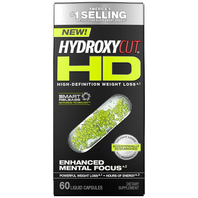 Hydroxycut HD Weight Loss Supplements, Delivers Hours of Energy, Enhanced Mental Focus & Metabolism Booster, 60 Pills