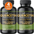 Quercetin with Vitamin C and Zinc - Nettle Quercetin - Quercetin 500Mg - Quercetin with Bromelain - Zinc Quercetin + Vitamin D3 - 240 Veggie Caps - (Non-Gmo, Gluten-Free, Vegan) 4 Month Supply