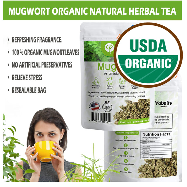 Mugwort Organic, 1 Oz, Lucid Dream Tea, Artemisia Vulgaris, Mugwort Dried Herbs, Herbal Leaves Tea, Mugwort Herb Loose Leaf, Improves Digestion, Helps to Sleep.