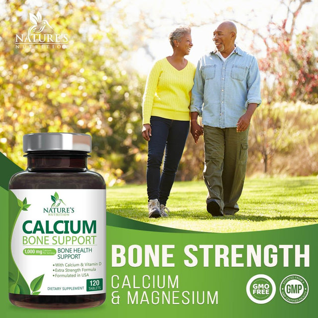 Bone Supplement with 1000 Mg Calcium, Magnesium, Boron, Zinc, Vitamin D3 and K - Dietary Supplements for Bone Strength with Calcium Citrate and MCHA - Non-Gmo, Gluten and Soy Free - 120 Capsules