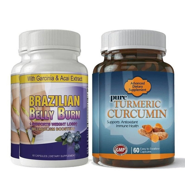 Brazilian Belly Burn and Turmeric Curcumin Combo Pack