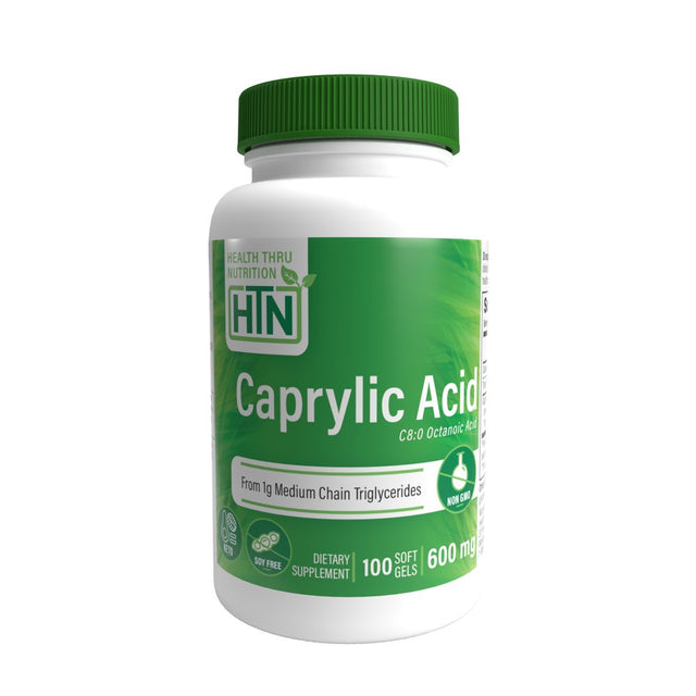 Caprylic Acid 600Mg 100 Softgels (Non-Gmo) by Health Thru Nutrition