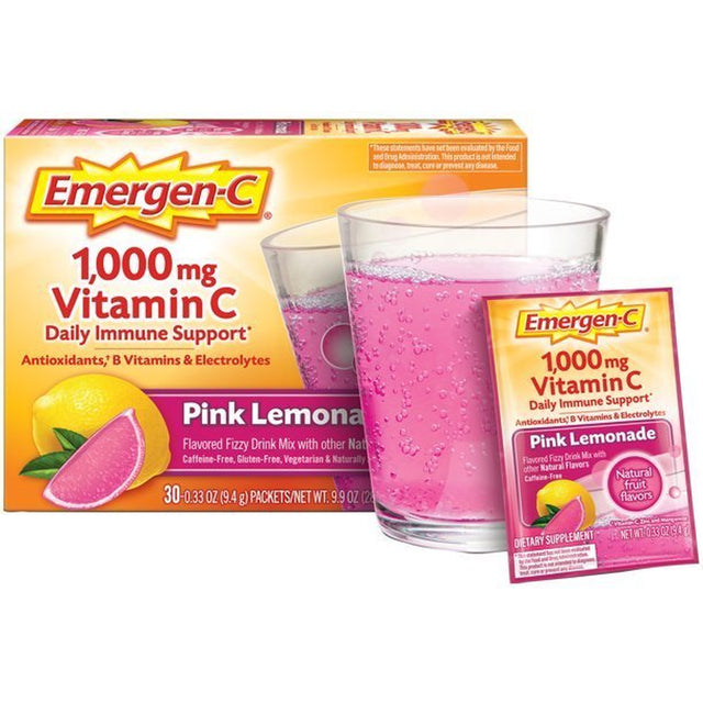 Emergen-C 1000 Mg Vitamin C Pink Lemonade Flavor - 30 Packets