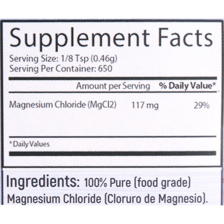 Cloruro De Magnesio 100% PURE Magnesium Chloride 300G over 600 Servings 0.66 LBS