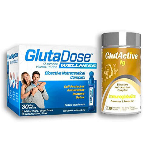 Glutadose Wellness, Citrus Flavor 30 Doses + Glutactive IG, Mix Berry 30Chewtabs