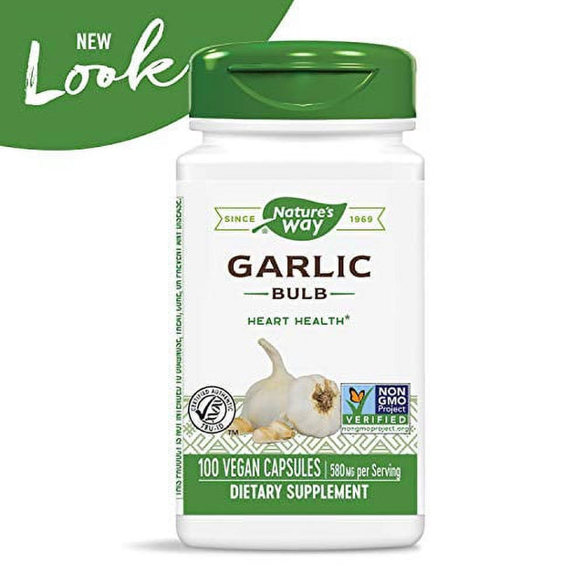 Nature'S Way Garlic Bulb, Supports Heart Health*, 100 Vegan Capsules