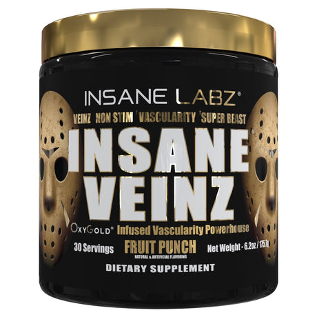 Insane Labz Insane Veinz GOLD, Non Stim Nitric Oxide Boosting Pre Workout, Fruit Punch