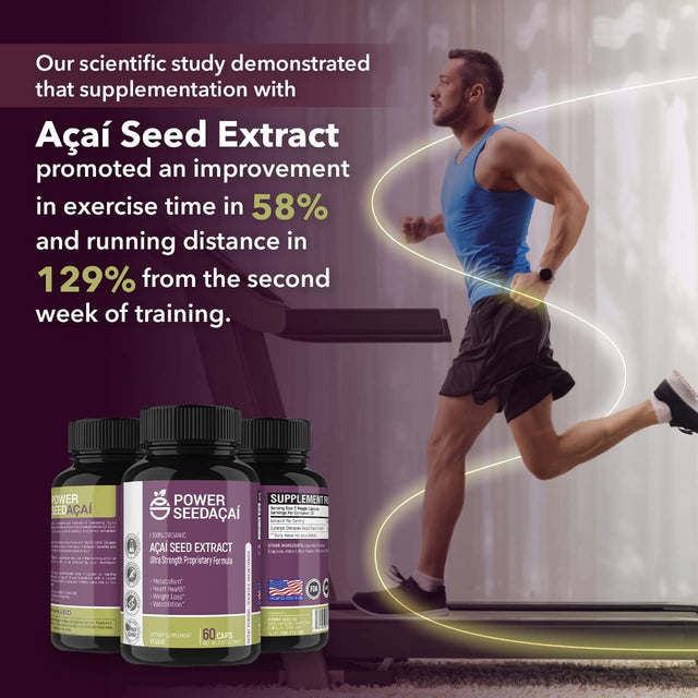 New Patented Nitric Oxide Supplement -Increase Blood Flow & Circulation- Organic Acai Seed Extract -100% Vasodilation, Support Circulation- 50 X Antioxidants- 60 Capsules