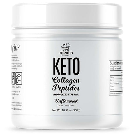 Genius Gourmet Keto Collagen Powder with MCT OIL - Vanilla