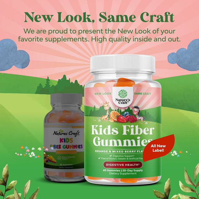 Kids Fiber Gummy Prebiotics Supplement - Soluble Fiber Gummies for Kids Constipation Relief Digestive Health - Kids Fiber Gummies Immune System Booster Delicious Gummy Vitamins