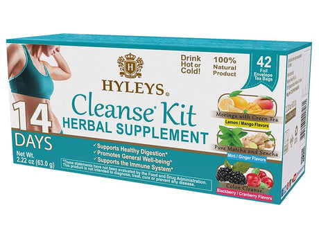 12 Pack of Hyleys Wellness 14 Days Cleanse Kit - 42 Tea Bags (100% Natural, Sugar Free, Gluten Free and Non-Gmo)