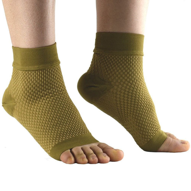 Upgraded Sports Nylon Non-Slip Sweat Absorption Breathable Elasticity Compression Ankle Socks Neuropathy Socks Comprex Ankle Sleeves Soothe Relief Compression Socks GREEN M