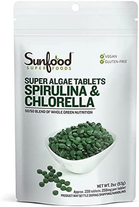 SPIRULINA & CHLORELLA TABLETS, 2Oz