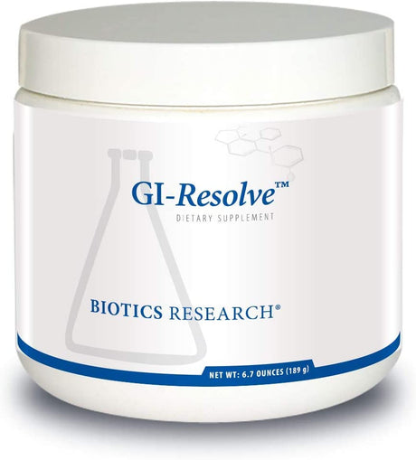 BIOTICS Research GI Resolve Optimal Gastrointestinal Support, Great-Tasting Powder, Free of Added Flavors, Colors, Gums or Common Allergens. Gut Lining Support and Healing, Lglutamine 6.7Oz